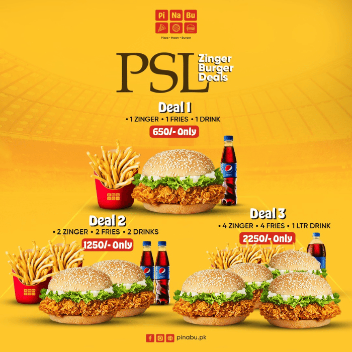 PSL Zinger Burger Deals by Pinabu