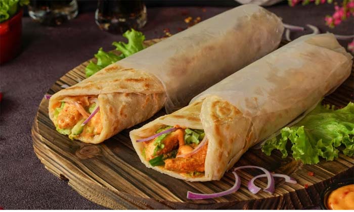 Chicken Cheese Paratha Roll at Food Bench