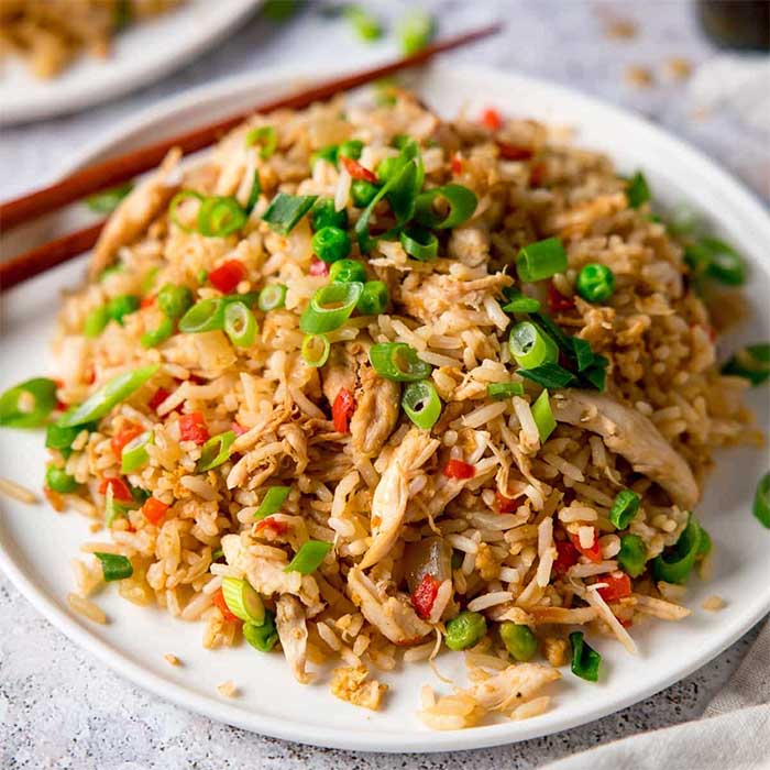 Vegetable Rice Chicken Hut