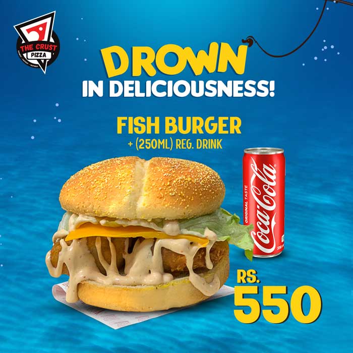 The Crust Pizza Kharian  Fish Burger