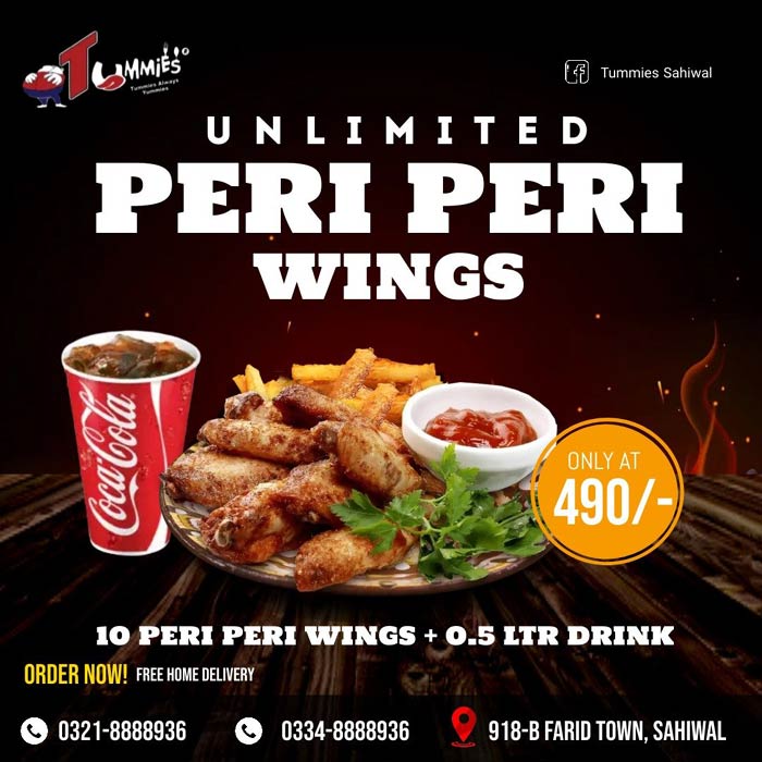 Peri Peri Wings at Tummies