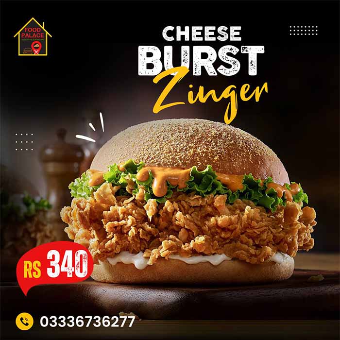 Cheese Burst Burger By Food Palace