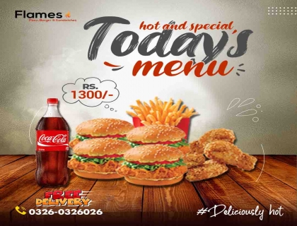 Flames Takeaway Hot And Special Menu