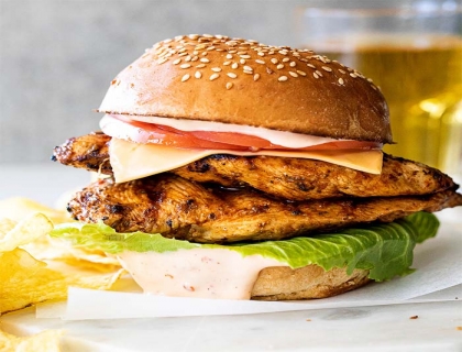 Grill Chicken Cheese Burger By KDF