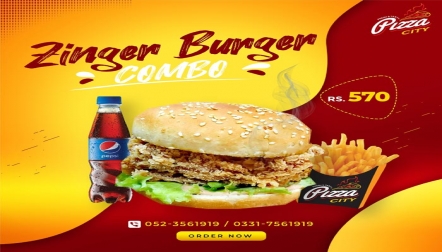 Zinger  Burger Combo by Pizza City